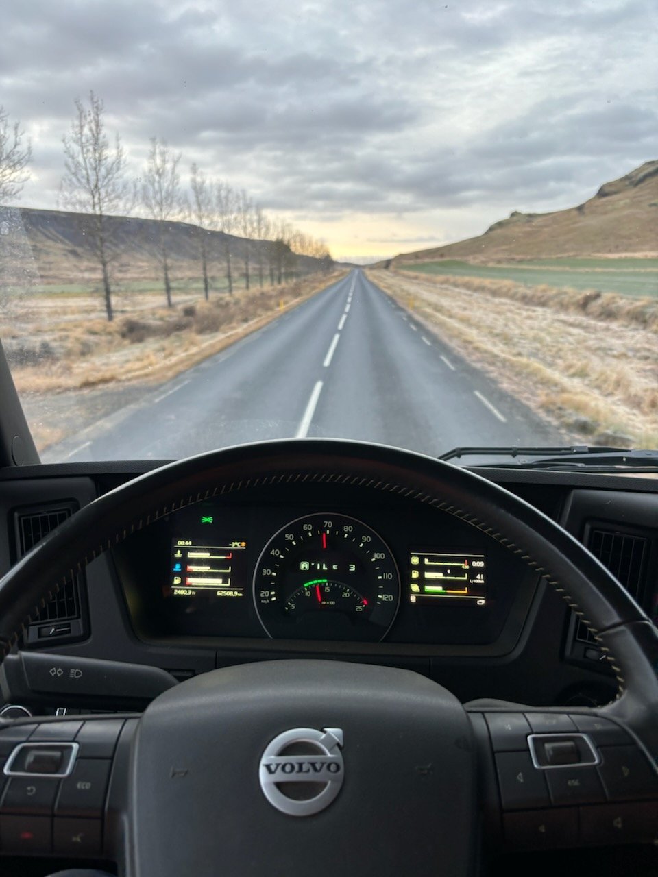 Mynd af útsýni atvinnubílstjóra