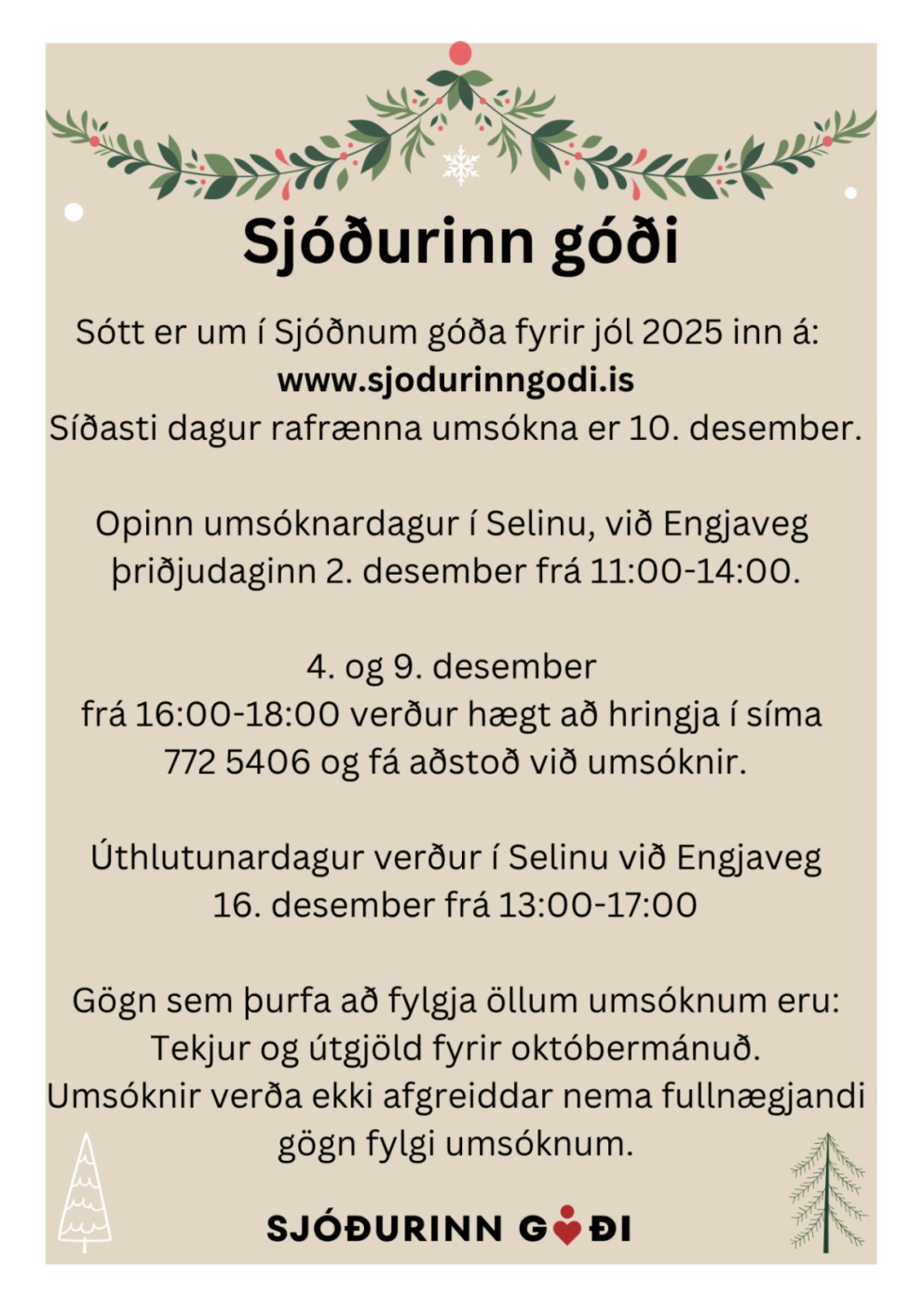 Umsókn um neyðaraðstoð úr Sjóðnum góða 2015