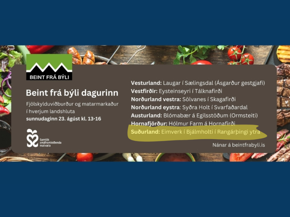 Beint frá býli dagurinn haldinn hátíðlegur sunnudaginn 23. ágúst