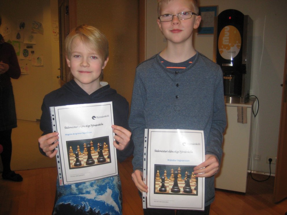 Magnús og Þrándur, kampakátir.