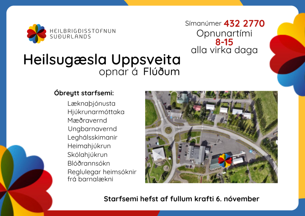 Heilsugæsla Uppsveita opnar á Flúðum í nóvember