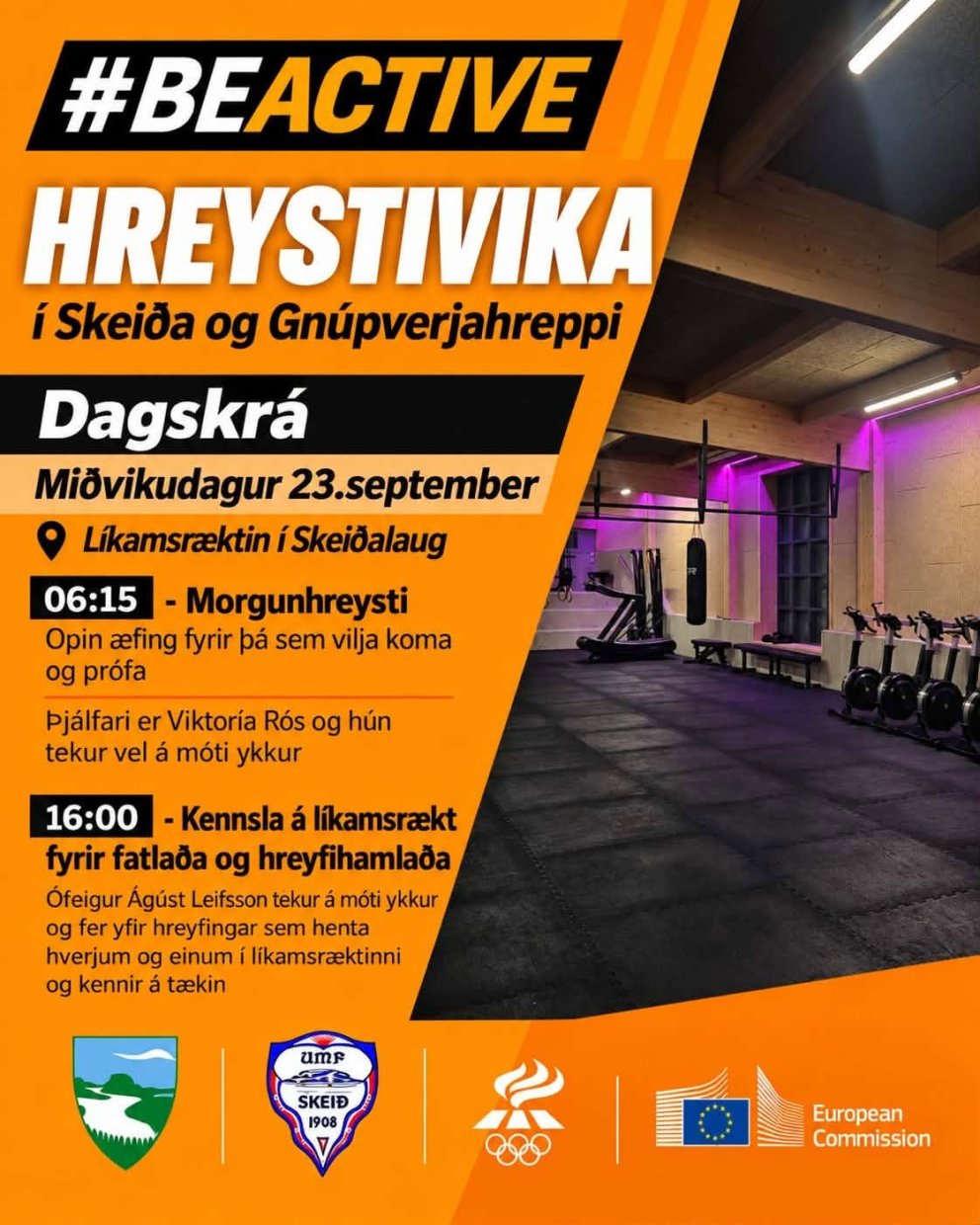 Hreystivika dagskrá miðvikudagsins 23. september