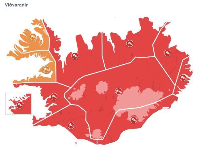 Lokanir vegna ofsaveðurs