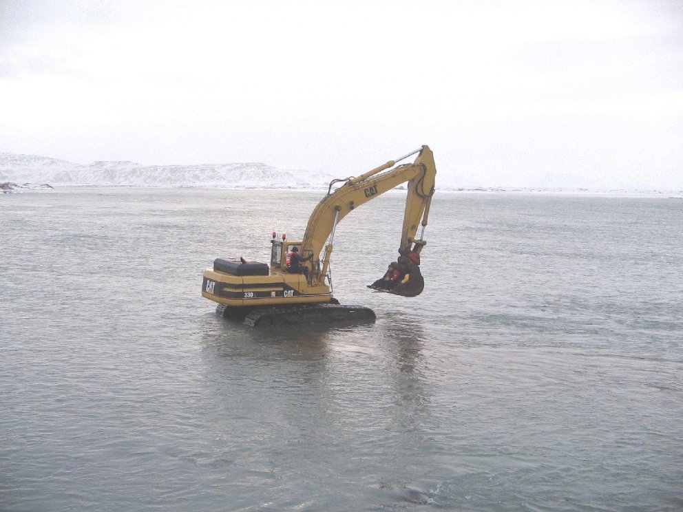 Unnið út í  Þjórsá