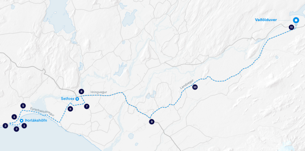 Upphaf flutninga á vindmyllum í Vaðölduver