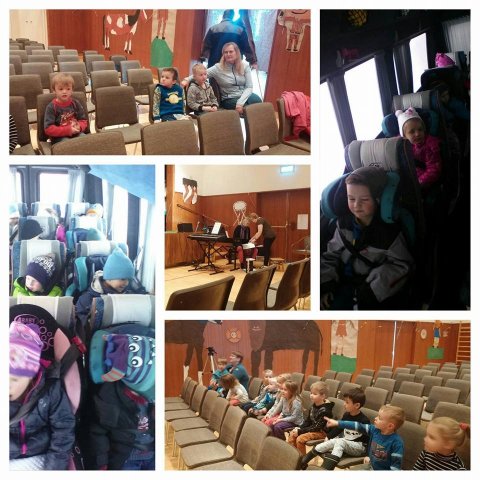 Heimsókn leikskóla á generalpufu vegna árshátíðar Þjórsárskóla