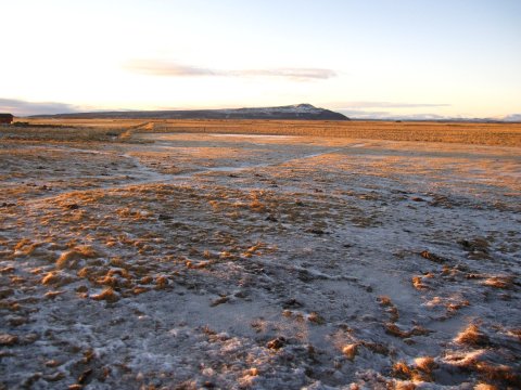 Skeiðin Hestfjall í baksýn