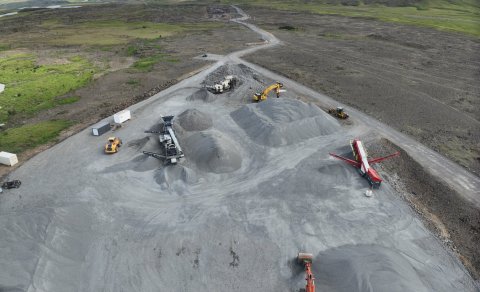 Af vinnusvæði þar sem efnistaka fer fram